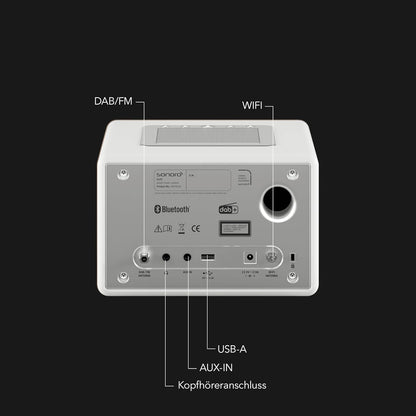 sonoro Elite internetradio met cd-speler (FM, DAB Plus, Podcasts, Spotify, Amazon Music, Deezer), wit