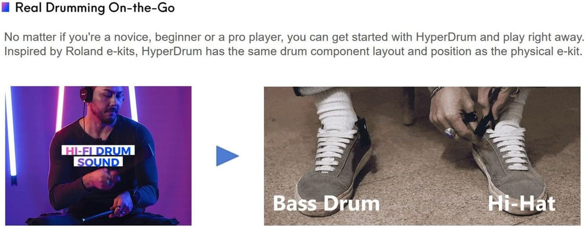 Elektronische Drumset – Virtuele Drumset, Digitale Drumkit, Luchtdrumset, Percussiemachine – Met Luchtdrumstokken En Pedalen – Stil Oefenen, Bluetooth MIDI Ondersteuning