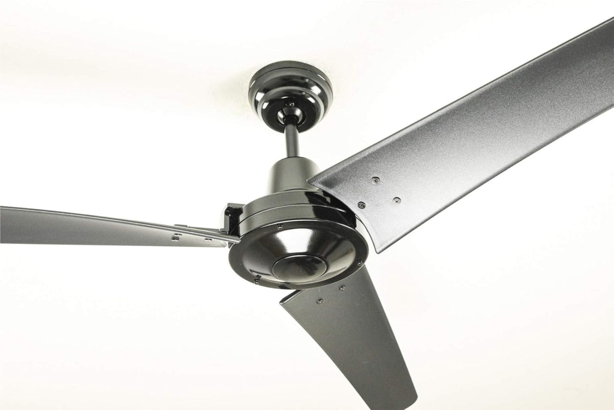Plafondventilator Vourdries industrieel design, zwart, Ø 142 cm, met afstandsbediening, zonder verlichting