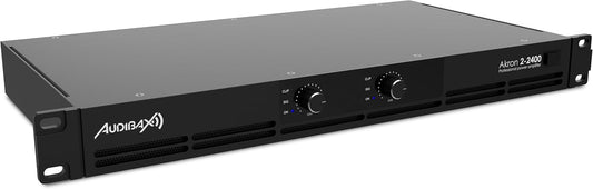 Audibax Akron 2-2400 Digitale versterker, 2-kanaals vermogen, 600 W, eenvoudige geluidsbediening, verbinding in brug-, stereo- of parallelle modus, XLR en speakon
