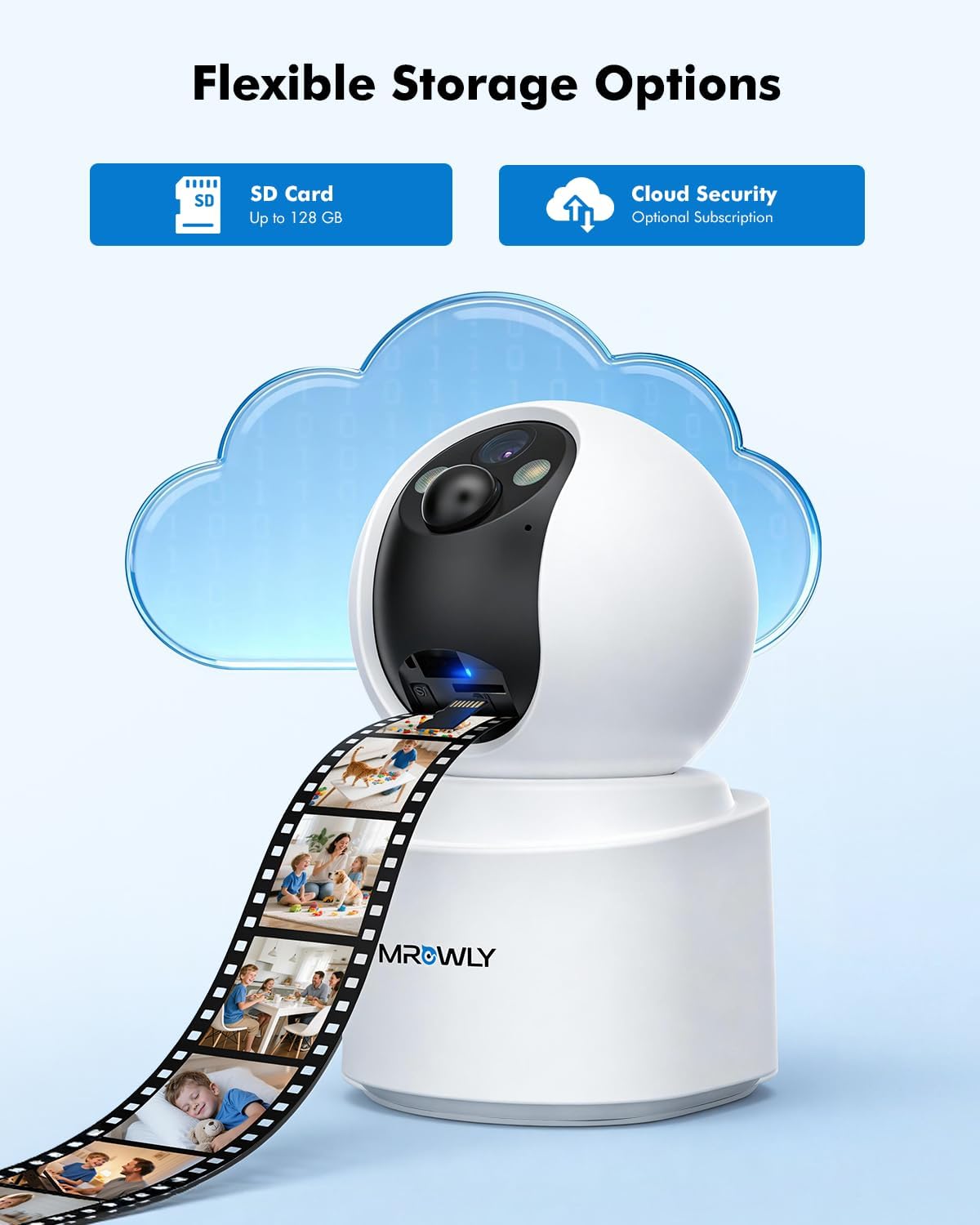 Indoor Camera 2.5K (4MP), Indoor Beveiligingscamera Draadloos met 6000mAh oplaadbare batterij, Dual-Band WiFi 2.4/5GHz, 360° Pan-Tilt, Kleur Nachtzicht, PIR Bewegingsdetectie, SD & Cloud Opslag