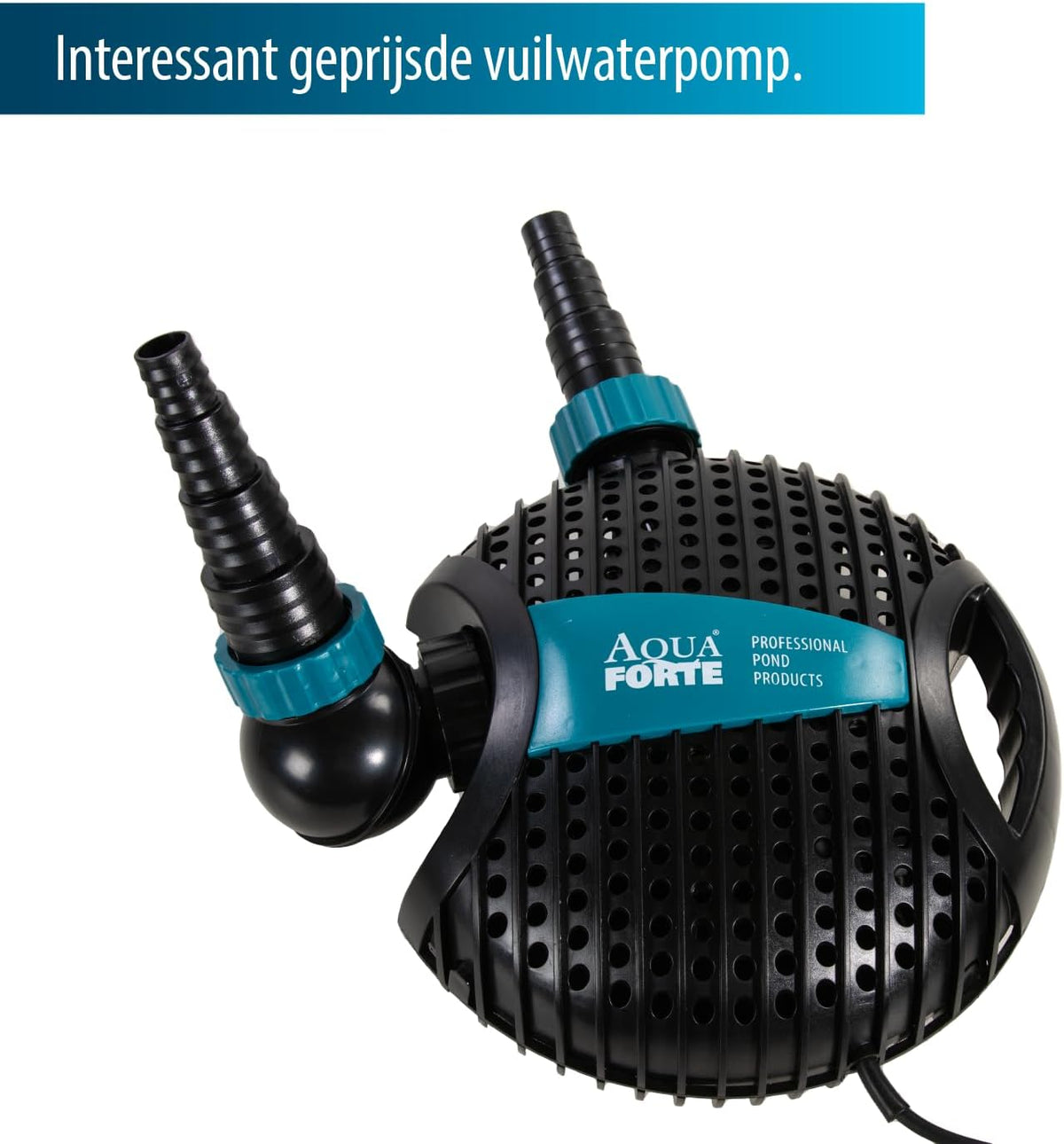 AquaForte O-18.000 Vijverpomp Waterpomp, 220 watt, max. debiet 17,5 m3/uur, maximale opvoerhoogte 6 meter, kabellengte 10 meter, A-synchrone motor, pompt vuildeeltjes tot 6 mm - QUORE