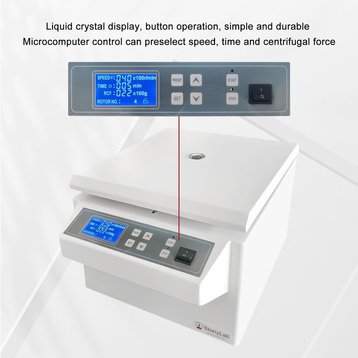 Lage-Snelheid Centrifuge – Tafelcentrifuge – Digitale Centrifuge – Laboratoriumcentrifuge – Monstercentrifuge – 4000 Rpm / 2400 Xg – Rotor Voor 12 X 15 Ml Buisjes