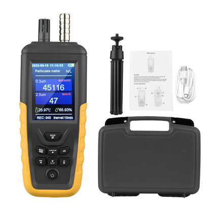 Luchtkwaliteitsmeter, luchtkwaliteitsmonitor, luchtkwaliteitsmeter, detector voor deeltjes/temp/luchtvochtigheid, luchtkwaliteitsmonitor met 0 ~ 1000 μg/m³ μg/m bereik