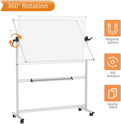 Viz-Pro, mobiel whiteboard, draaibaar, magnetisch, 1200 x 900 mm
