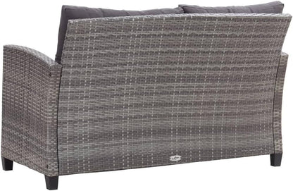 vidaXL Lounge Set with Cushions 6-Piece Garden Set Furniture Set Garden Garden Furniture Set Lounge Furniture Set Lounge Furniture Lounger Furniture Poly Rattan Black - QUORE