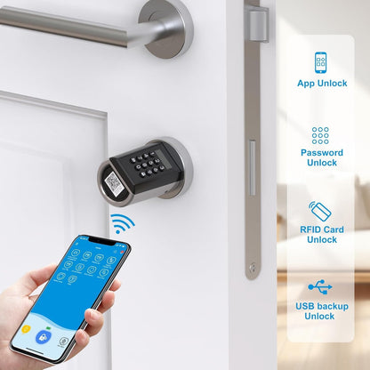 WELOCK PCB41 Elektronische deurcilinder, huisdeur met cijfercode, RFID-kaart, app, wifi, deurslot, code, verbinding voor 50-100 mm deur, IP65, eenvoudige installatie