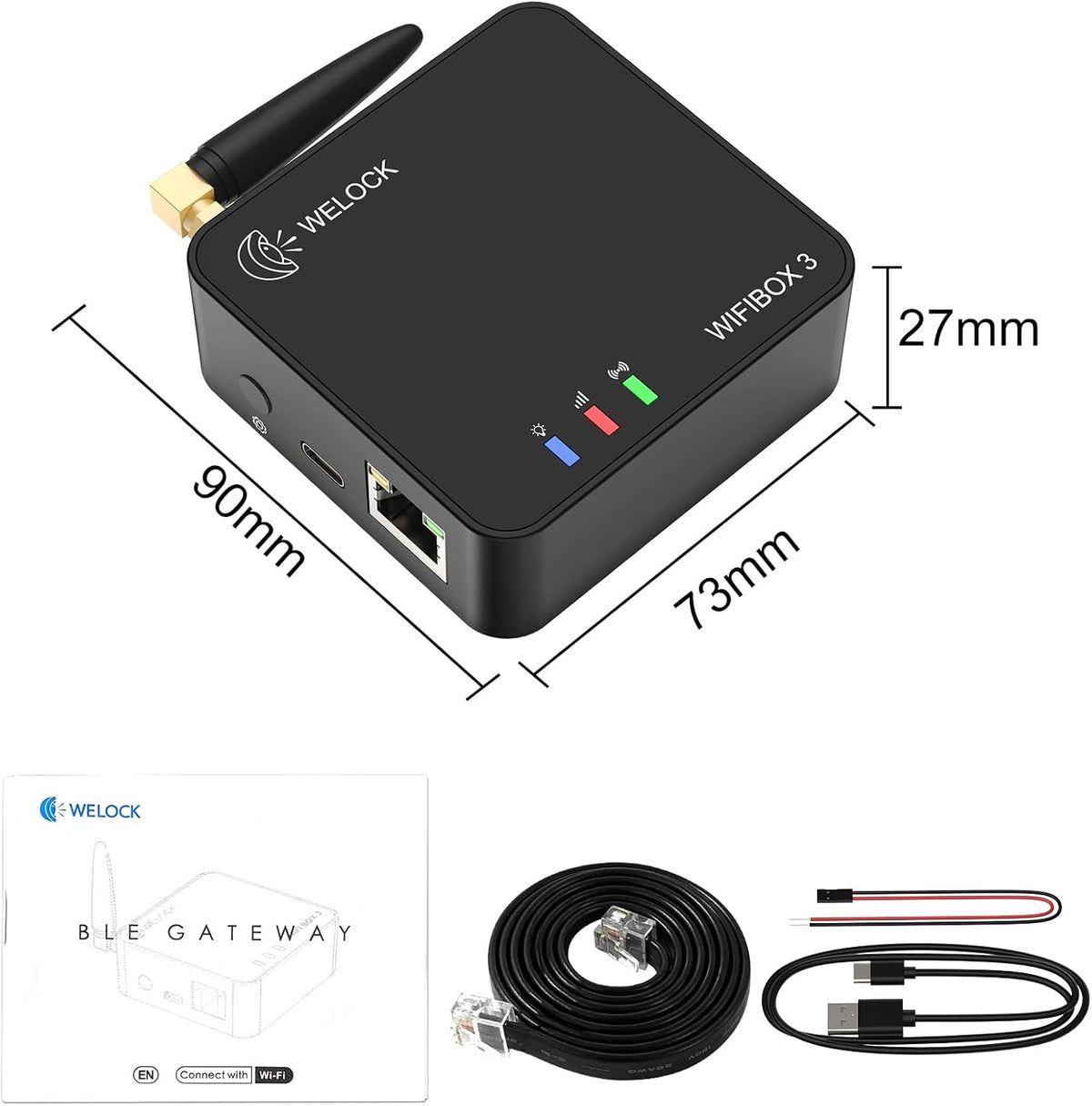Welock Wifibox 3 Smart Bluetooth gateway wifi voor welock elektronisch deurslot, voor ontgrendeling op afstand en Alexa-verbinding