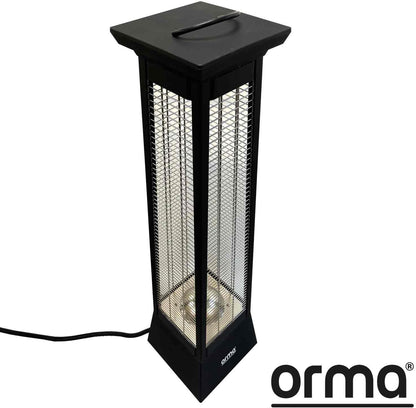 Torenverwarming – Buitenheater – Terrasverwarming – Vloerverwarming – Zwarte Vloerstaande Kachel – 1500W Vermogen – IP44 Waterdicht