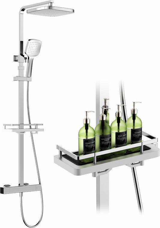 Complete Douche Set – Douchekraan – Regendouche – Handdouche – Thermostaatkraan – Hoogglans Chroom – Constante Temperatuurregeling