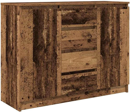 Sideboard – Opbergkast – Dressoir – Halmeubel – Buffetkast – Kleur Oud Hout – Duurzaam Bewerkte Hout – 100,5x35x76 cm – 2 Deuren 4 Lades