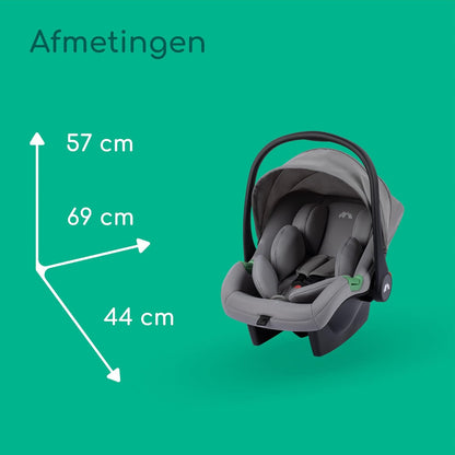Bebeconfort Breeze Trio, 3 in 1 Kinderwagen Set met Autostoeltje, 0-22 kg (0-4 jaar), Omkeerbaar & Lichtgewicht Combi Wandelwagen, i-Size Autostoeltje, Compact Inklapbaar, Ruime Mand, Mineral Grey