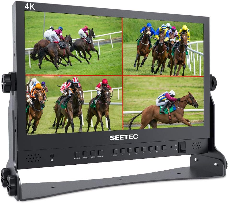 SEETEC ATEM156 15.6 Inch Live Streaming Uitzending Directeur Monitor met HD 1920x1080 IPS,Rec.709 Color Gamut,4 HDMI-Ingang Quad Split Display voor Studio Televisieproductie