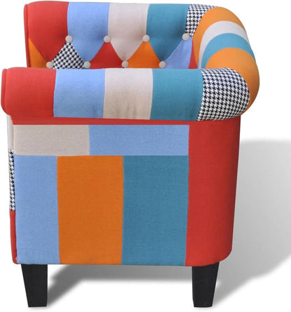Eetkamerstoel – Stoel – Armstoel – Patchwork Stoel – Witte Stoel – Ergonomisch Comfort – Stevig Plywood Frame