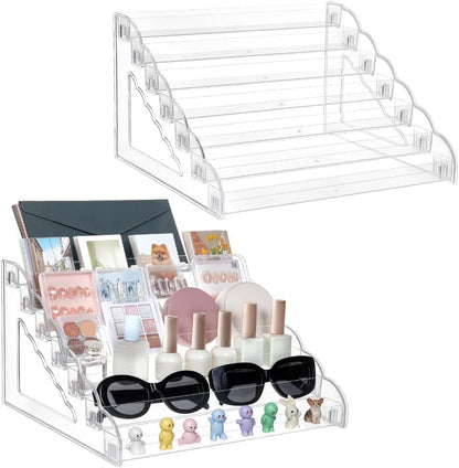 Acryl Displaystandaard – Displayhouder – Kaartenhouder – Pinnenhouder – Stickerhouder – Set van 2 – 7-Laags – Transparant Acryl