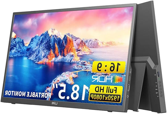 Lipa HDR-80 portable monitor Full HD 18.5 inch - Portable screen - Computer screen - 100 Hz - HDMI - 2x USB C - With sleeve and kickstand - Freesync - 1920 x 1080 pixels - Dual Speakers - QUORE