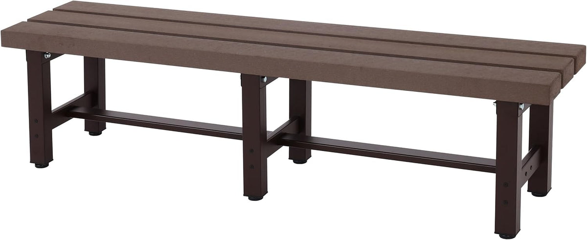 Mendler HWC-K60 Aluminium Garden Bench Sofa Park Bench Balcony Bench Weatherproof WPC 150 cm Brown - QUORE