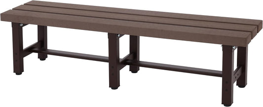 Mendler HWC-K60 Aluminium Garden Bench Sofa Park Bench Balcony Bench Weatherproof WPC 150 cm Brown - QUORE