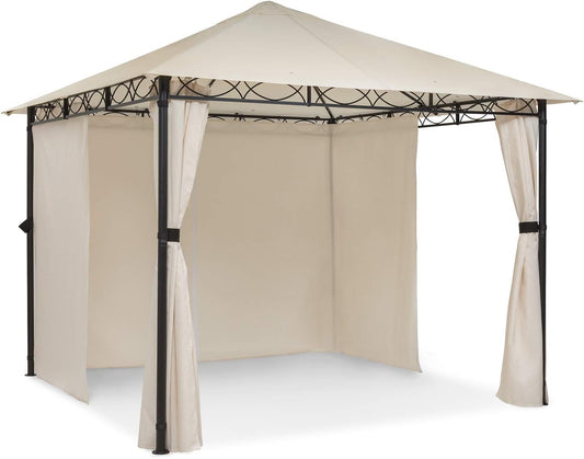 Tuinpaviljoen – Tuinoverkapping – Tuinkamer – Tuinlounger – Tuinhuisje – 295x267x295 cm – Water- en UV-bestendig Polyester – Roestvrij Stalen Frame