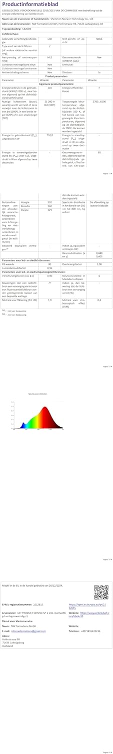 NEEWER CB200B 210 W COB videolicht met 2,4 G/app-afstandsbediening, tweekleurige led-continue verlichting, Bowens Light Photo Studio Mount