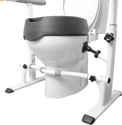 KMINA - Toiletverhoger + Toiletframe met Armen, Toiletverhoger met Frame, Toiletveiligheidsrail voor Ouderen, Verhoogde Toiletbril, Toiletframe met Zitting, Handgrepen Toiletrail