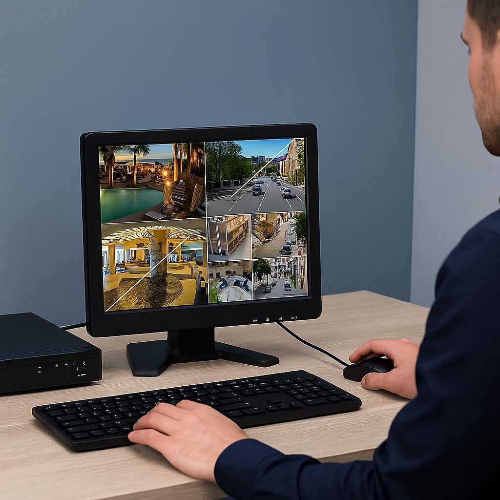 12/15/17/19 inch 4:3 HD CCTV LCD-veiligheidsscherm met VGA HDMI AV BNC. 17 inch CCTV-monitor, zwart.