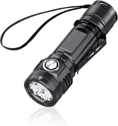 Zaklamp - Tactische Zaklamp - LED-buitenlamp - Oplaadbaar - 4000Lm - met 6 Lichtmodi - 5000 mAh - USB-kabel - Waterdicht - voor Kamperen - Wandelen - Noodsituatie - 15 dagen Bereik - Zwart