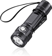 Zaklamp - Tactische Zaklamp - LED-buitenlamp - Oplaadbaar - 4000Lm - met 6 Lichtmodi - 5000 mAh - USB-kabel - Waterdicht - voor Kamperen - Wandelen - Noodsituatie - 15 dagen Bereik - Zwart