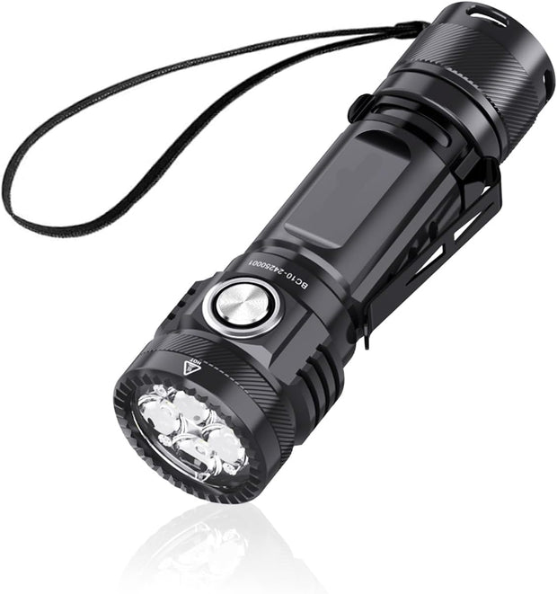 Zaklamp - Tactische Zaklamp - LED-buitenlamp - Oplaadbaar - 4000Lm - met 6 Lichtmodi - 5000 mAh - USB-kabel - Waterdicht - voor Kamperen - Wandelen - Noodsituatie - 15 dagen Bereik - Zwart