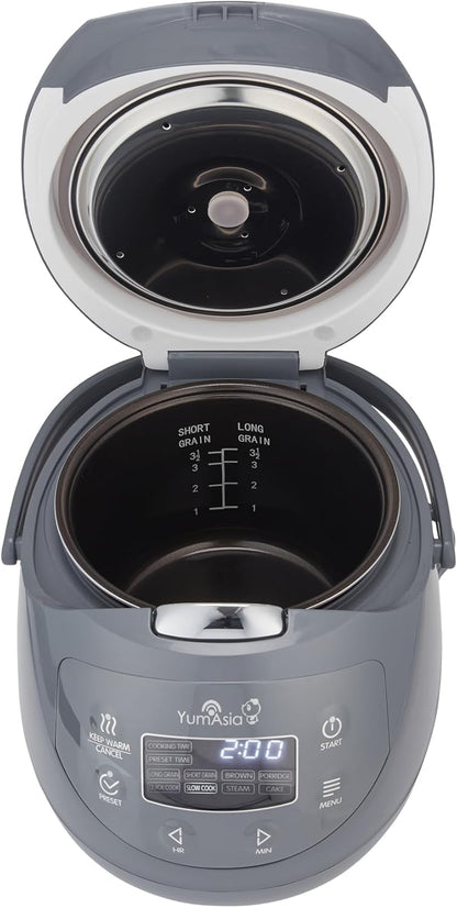 Rijstkoker – Mini Rijstkoker – Multicooker – Stoomkoker – Slowcooker – 1-3 Personen – 24-Uurs Timer & Warmhoudfunctie – Cobalt Grey