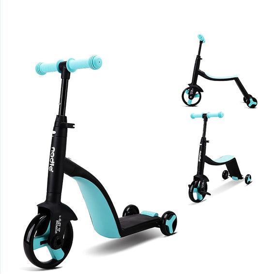 Children's Scooter, driewieler, multifunctionele kinderen balans scooter, drie-in-one kinderen scooter, geschikt voor jongens en meisjes van 1-6,Blauw