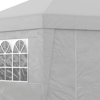 Outsunny Tuinpaviljoen, pop-up, opvouwbaar, paviljoen, partytent, 3 x 3 m, uv-bescherming 30+, met ramen, zijwanden, transporttas, zandzakken, grijs