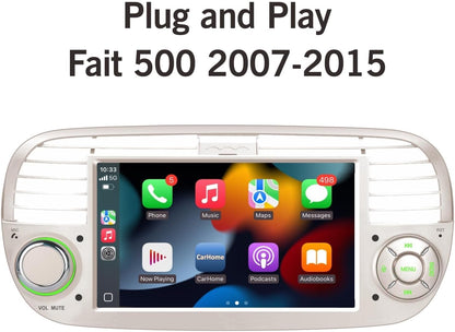 Autoradio Fiat 500 – Multimedia Speler – Auto Stereo – Navigatie Systeem – DAB Radio – Carplay & Android Auto – Bluetooth 5.0 – IPS Display