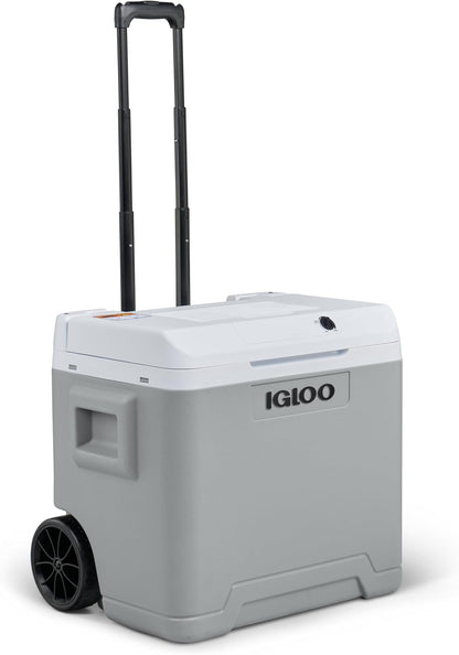 IGLOO IE42 elektrische koelbox 42L – 12V en 230V – Thermo-elektrische koelbox met wielen en telescoopgreep voor auto, camper, camping en vrachtwagen – Koelt tot 20 °C onder de omgevingstemperatuur
