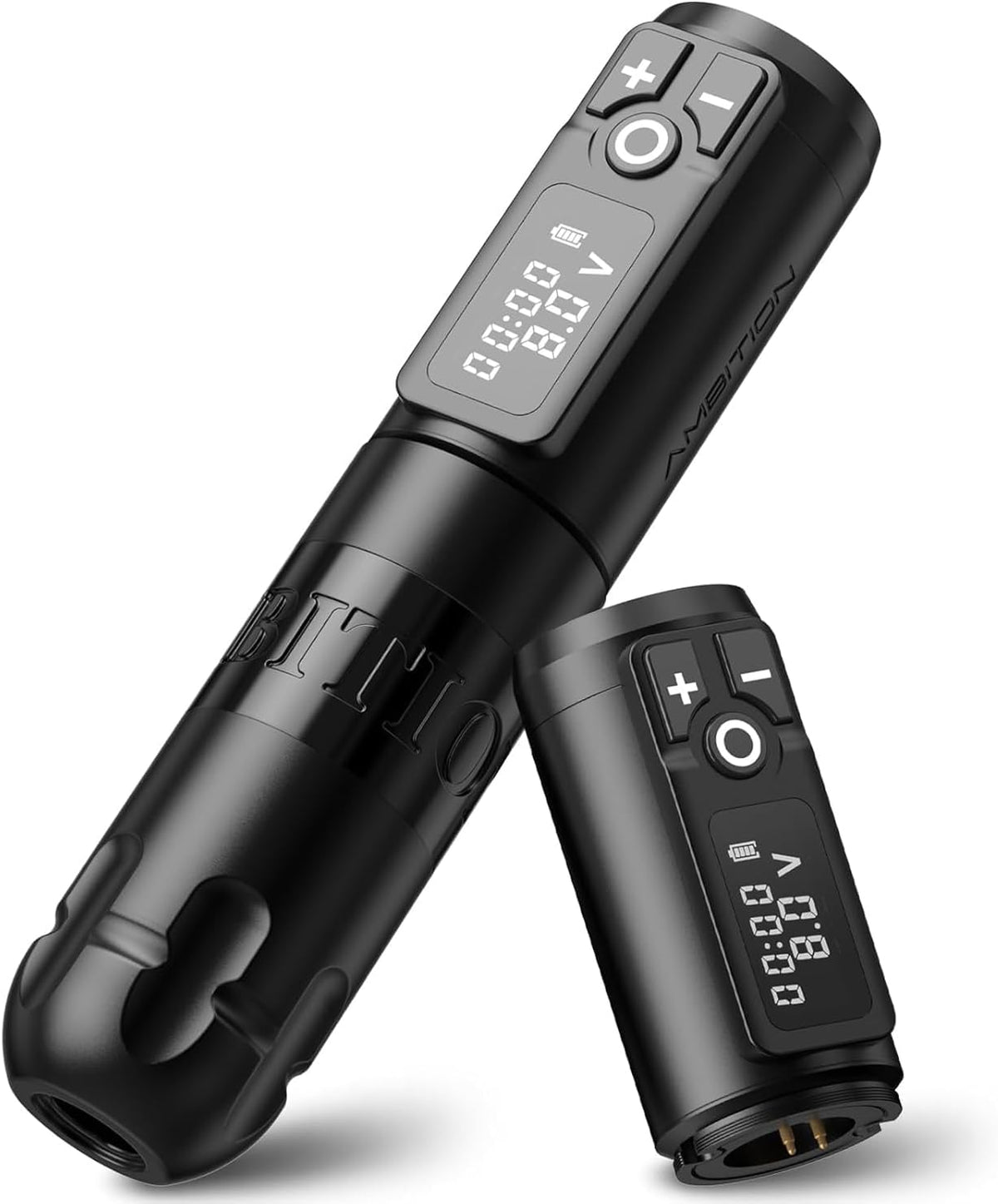 Ambition Soldier Rotating Battery Pen Tattoo Cartridge Machine with 2400mAh Wireless Power Coreless Motor Digital LED Display for Professionals and Beginners Tattoo Artists