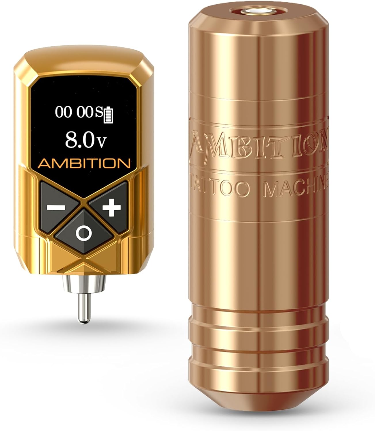 Ambition Torped 32mm Rotary Tattoo Machine Kit, 4.0mm Slag Borstelloze Motor Tattoo Gun met 1 Kuark 2400mAh Batterij