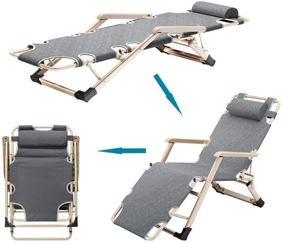 Bureaustoel – Tuinstoel – Fauteuil – Patio Lounger – Zero Gravity Relaxstoel – Opvouwbaar – Verstelbare Ligpositie – Roestbestendig Stalen Frame