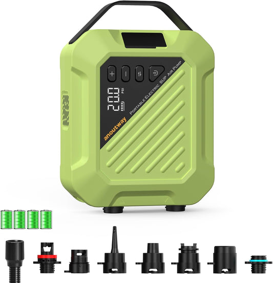 20PSI Hoge druk Smart SUP-luchtpomp, 2025 nieuwe oplaadbare batterijvoeding, intelligente tweetraps inflatie en deflatie, auto-off voor stand-up paddleboards, surfvlieger, tent
