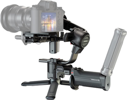 Moza Aircross 3 elektronische opvouwbare 3-assige gimbalstabilisator voor spiegelloze camera's (maximaal laadvermogen (3,2 kg/7 lbs) - zwart