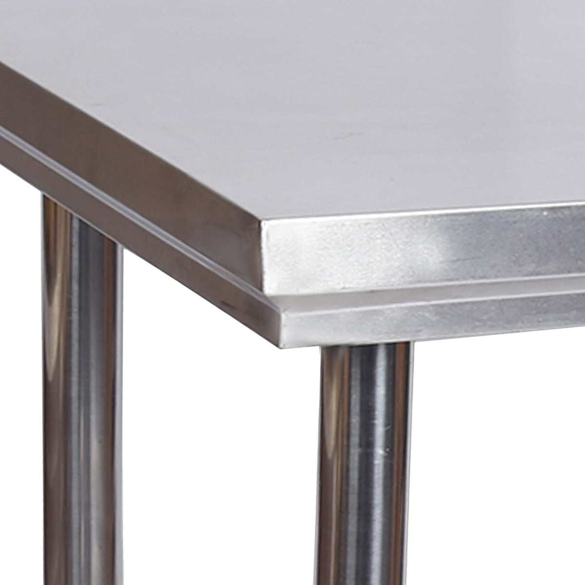 Wiltec roestvrijstalen werktafel met legbord 100x60x85 cm, hoogteverstelbare arbeidstafel voor horeca en keuken, tafel voor werkplaats tuin kelder