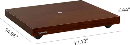 Fluance IB40 Platenspeler voor platenspeler - Anti-vibratieplatform van hout met verstelbare poten en niveau - hogere geluidskwaliteit - universele compatibiliteit - natuurlijk walnoot