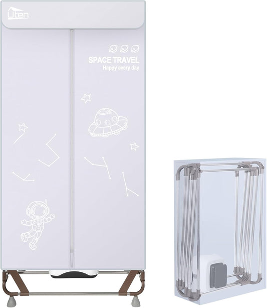 Elektrische Wasdroger – Draagbare Kledingkast – Droogmachine – Wasrek – Drogen Zonder Installatie – 170 cm Hoog – 1500 W Vermogen – Grijs