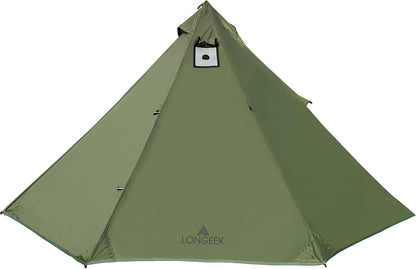 Longeek 4-Persoons Kampeer Tipi-Tent 4 Seizoenen Backpacken Ultra-Licht Snelle Opbouw Hot Teepee