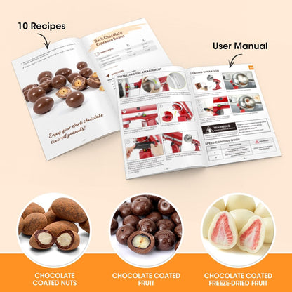 Aieve Snack Coater Compatible with KitchenAid Tilt-Head Stand Mixer for Making Chocolate Covered Almonds, Pistachio, Peanut, Freeze-Dried Strawberry, Raisins, Macadamia Nuts, Blueberry