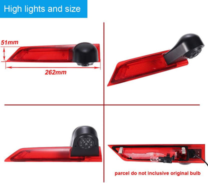 HD Auto Transporter Voertuig 170 ° Parking Aid Systeem Remlicht Achteruitrijcamera Achteruitrijcamera Back-up Veiligheidscamera met Hoek Verstelbare Vervanging voor Ford Transit Custom Transporter