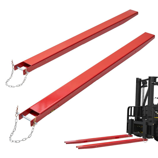 VEVOR Pallet Fork Extension 2090 x 115 mm, Fork Extension for Forklift Truck, 1 Pair, Carbon Steel with Pins for Moving and Transporting Heavy Large Loads, Red