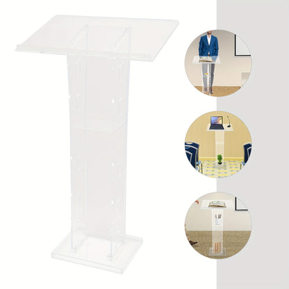 Spreekgestoelte – Lessenaar – Podium – Lezenaar – Katheder – Transparant Acryl – Lichtgewicht & Met Opslagplank – 110x60x40 cm