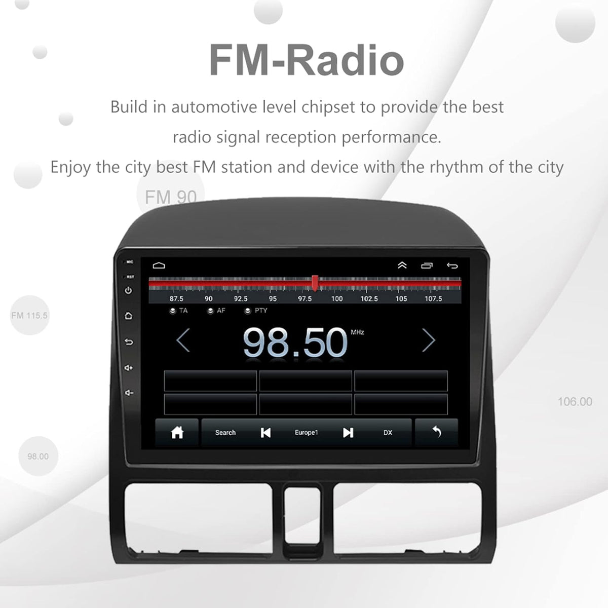 EZoneTronics Carplay Android Auto Car Radio Stereo for Honda CR-V 2001-2006 with 9 inch Touch Screen High Definition GPS Navigation Bluetooth USB SWC Wifi AM/FM/RDS Player with 1G RAM+ 16G ROM