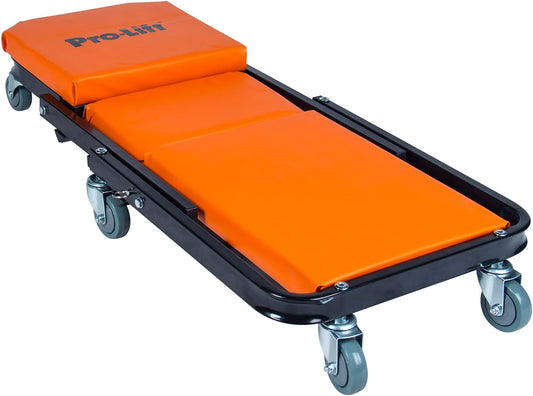 Pro-Lift Opvouwbare Z Creeper - 2-in-1 rollende opvouwbare auto klimplant & stoel - 40 inch verstelbare roller garagestoel neerleggen of zitten, 450 lbs capaciteit onder auto roller klimplant met 6