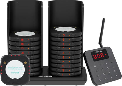 Retekess TD186 Restaurant Pager System, Buzzers For Restaurants, Range 600M, Anti-Dumping Design, One-Button Mute, 64 Prompt Modes, 20 Pagers For Food Trucks, Hotels, Churches, Bars - QUORE